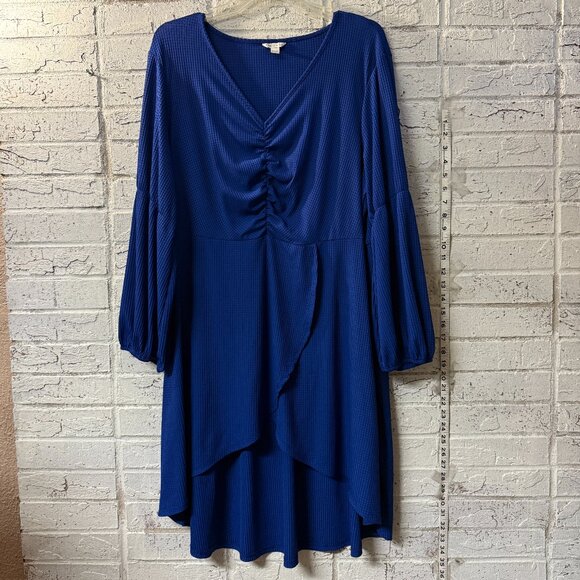 Cato Plus Size Ruched Front Tunic 22/24W - Royal Blue - Picture 1 of 9